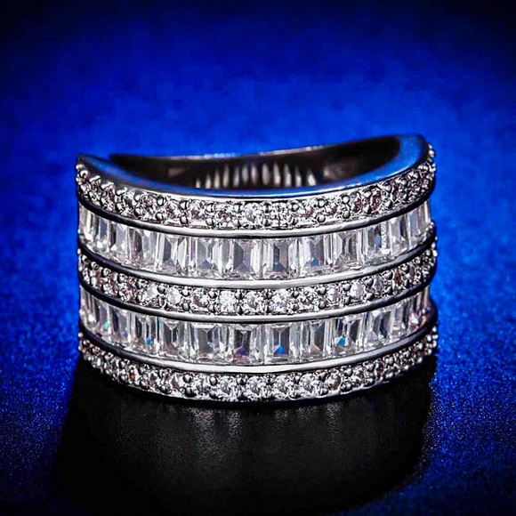 Jewelry - Solid 925 Stamped Silver 8.6ct White Sapphire Ring